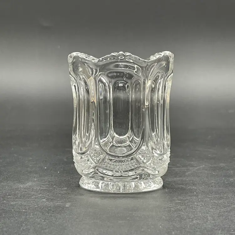 EAPG Glass Galloway Toothpick Match Holder Miniature Vase Vintage Home Decor