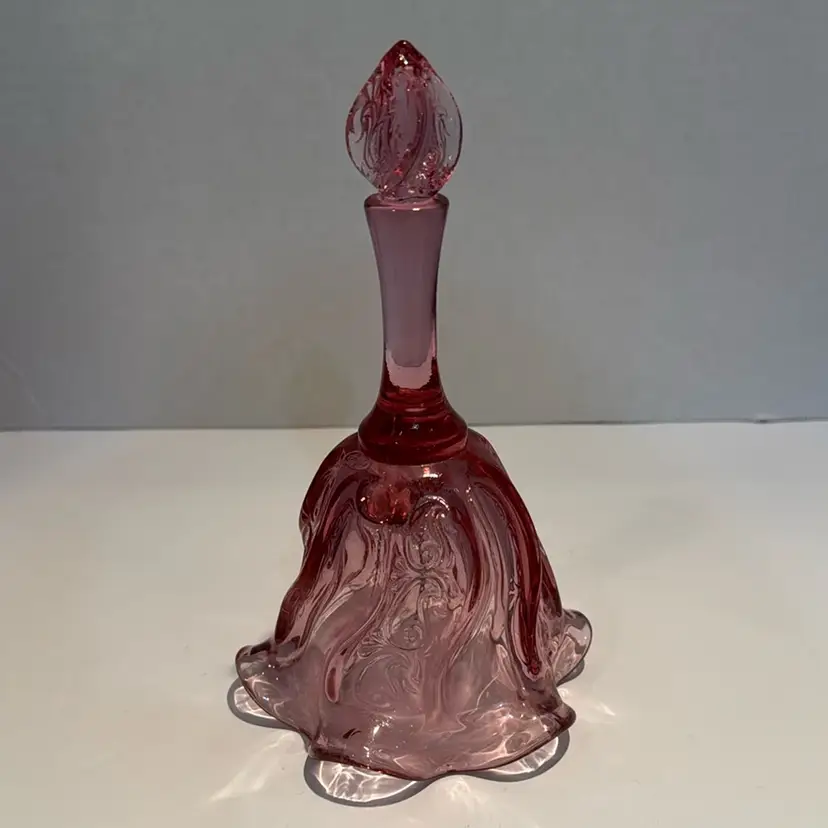Fenton 7” Pink Paisley Swirl Bell