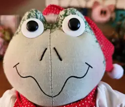 Vintage Christmas Frog Plush Croaks “Jingle Bells” c.1980s - As Is