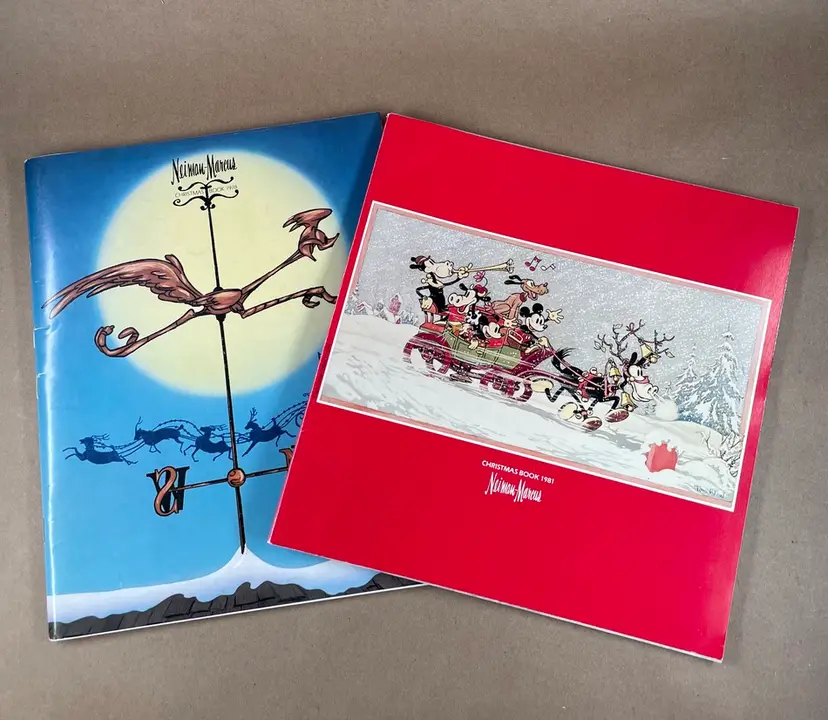 Neiman Marcus Christmas Holiday Wish Book Catalogs 1978 Wylie Coyote 1981 Disney Characters Mickey Mouse Goofy