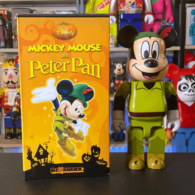 Bearbrick 400% Mickey Mouse as Peter Pan Halloween