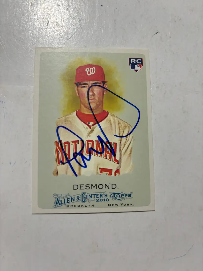2010 Topps Allen & Ginter # 172 In Desmond Nationals Signed RC