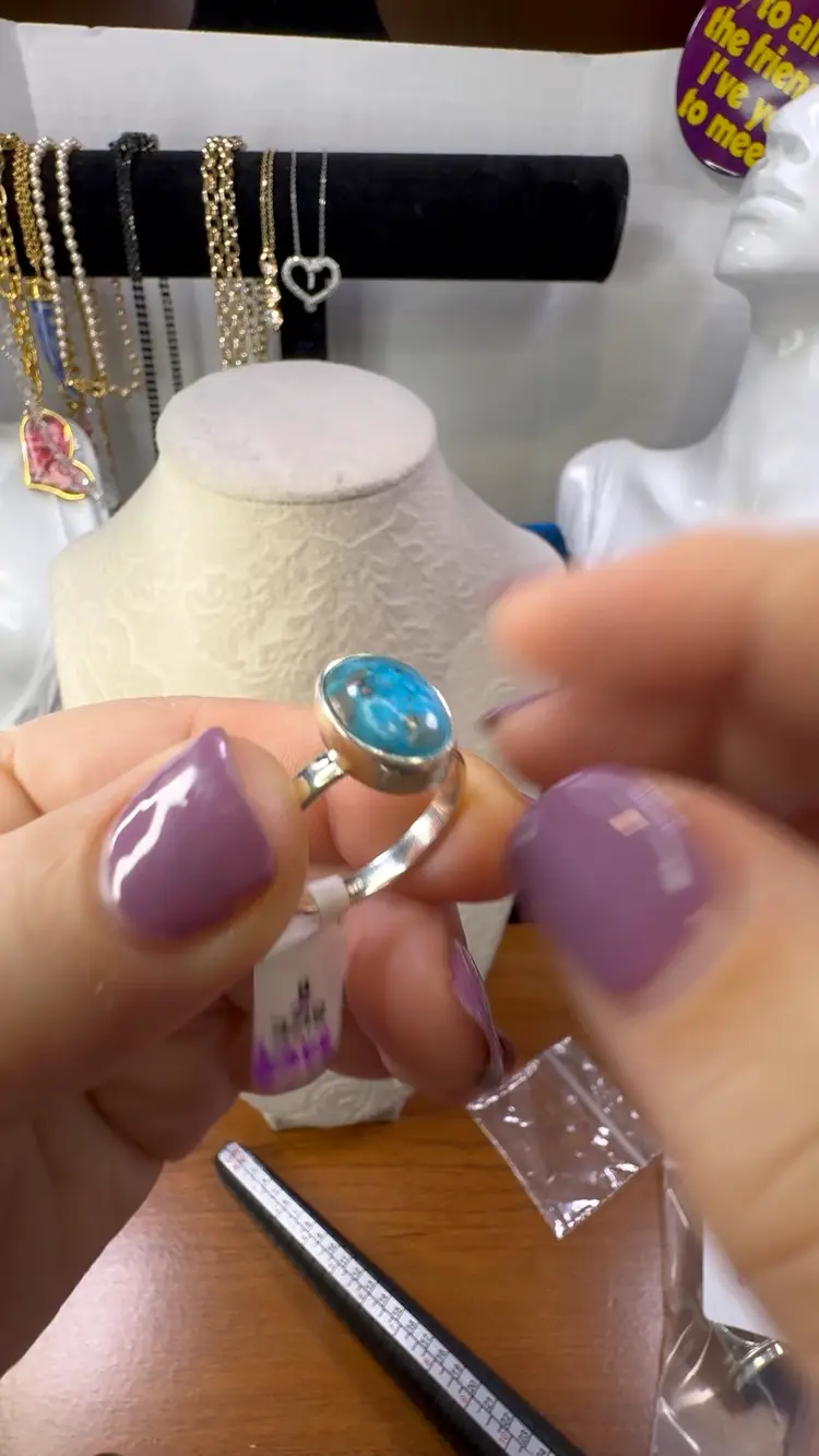 NWT .925 Silver Turquoise Ring Sz 9 -#8264