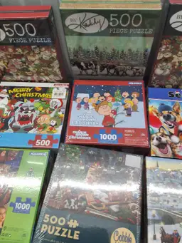 Lot of 14 Christmas Puzzles New Sealed Various Sizes and Designs Lot 1