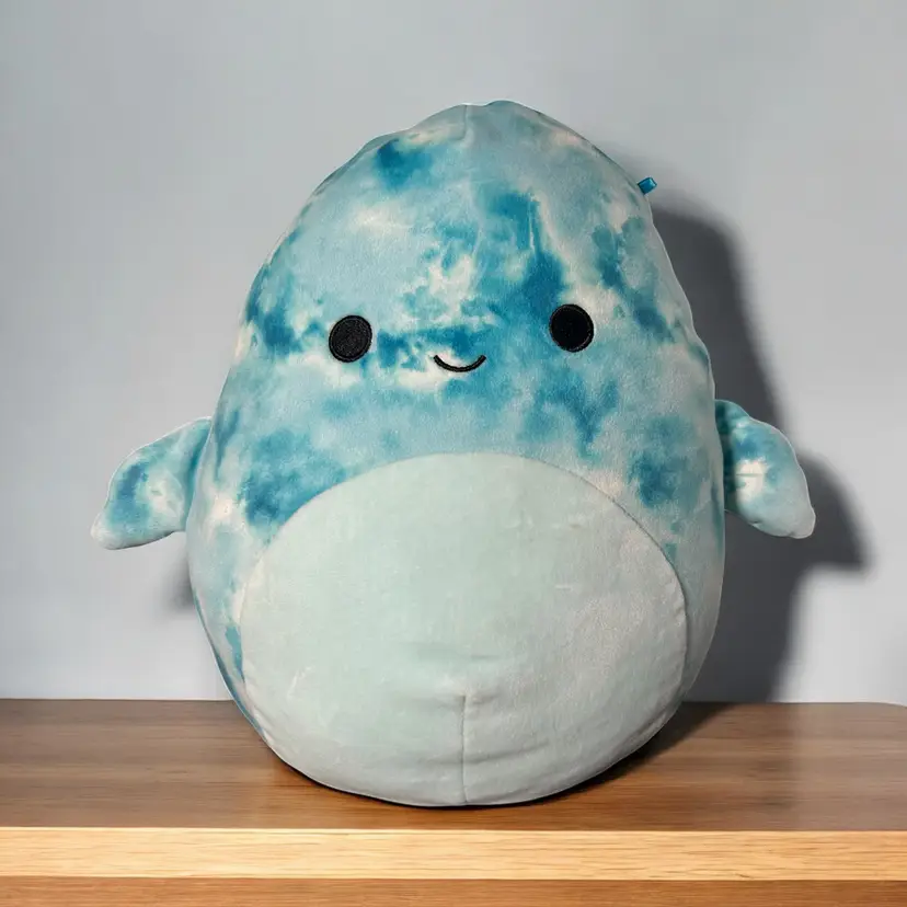 Squishmallows Danika The Blue Crinkle Tie-Dye Dolphin Stuffed Toy 12" Inch Plush