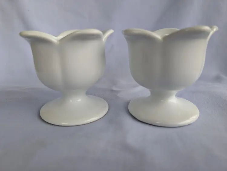 Xcel White Porcelain Dessert Cups Or Votive Holders Set Of 2