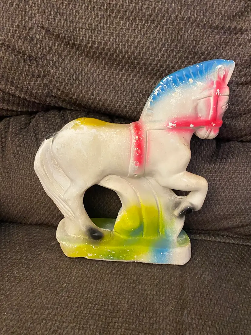 61. Carnival Chalkware Colorful Horse