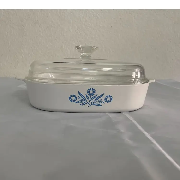 Vintage Corning Ware Blue Cornflower A-10-B Casserole Dish With A-12-C Lid