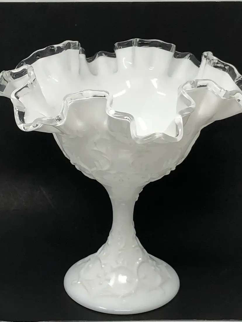 Fenton Silver Crest Spanish Lace Compote