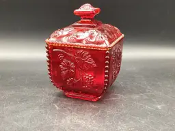 2155-Fenton Ruby Red Glass Candy Dish