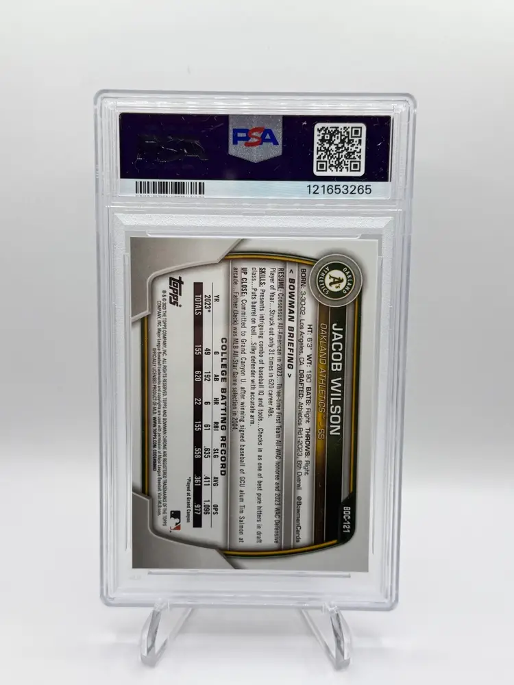 2023 Bowman 1st Draft Sapphire Edition - Jacob Wilson Athletics PSA 9
