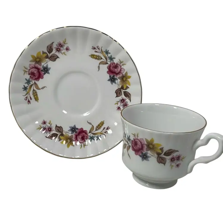 Floral Bone China Teacup & Saucer Royal Stafford