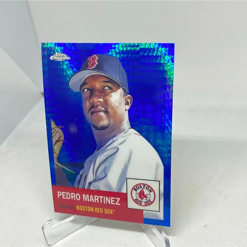 2022 Topps Chrome Platinum Anniversary Pedro Martinez #439 Blue Prism Refractor Boston Red Sox 