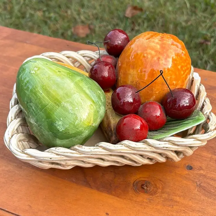 Bassano Italy Ceramic Fruit Basket As Is 7x5.5 4H