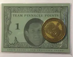 1998 Pinnacle Mint Collection Coin + $1 Card Jim Harbaugh #23