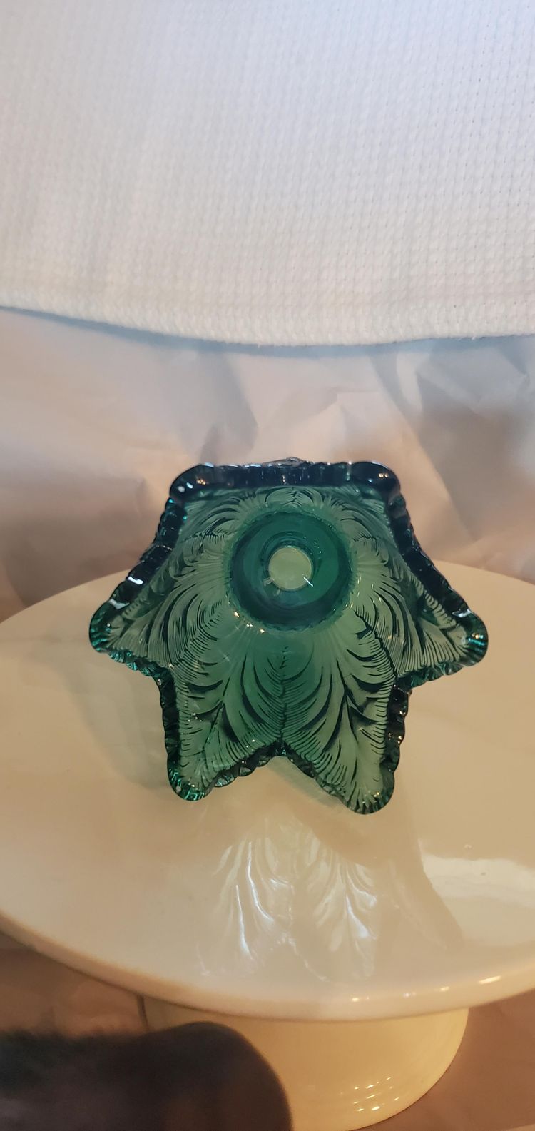 #01 Fenton Emerald Green 2-way votive Candle Holder