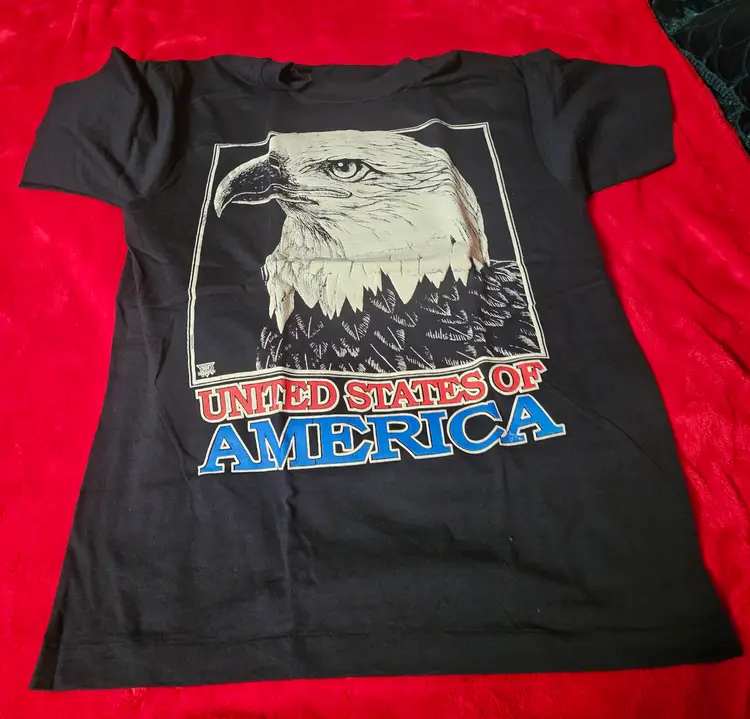 Vintage Eagle T Shirt Adult Black Smokey Mountains Animal Nature Outdoor Size L