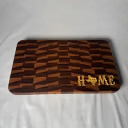 Texas Home 24k Gold Inlay End Grain Cutting Board