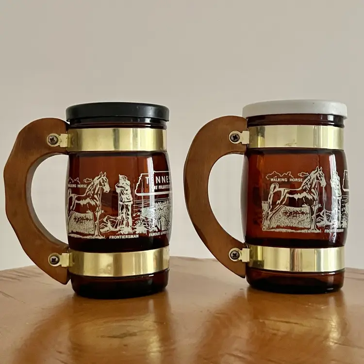 Vintage Salt And Pepper Shakers Made In USA Tennessee Mug Style Farmhouse Decor