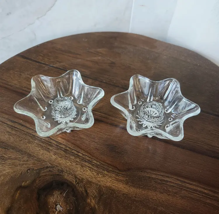 Glass Candlestick Holders Set of 2