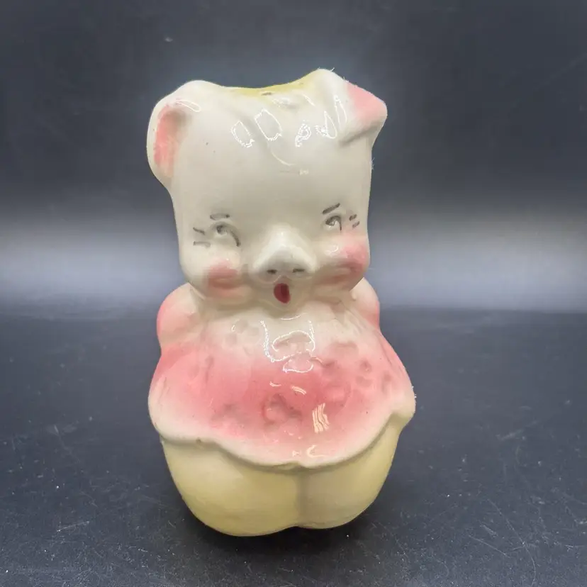 Shawnee Pottery "Girl Pig" Single Anthropomorphic Shaker 4”