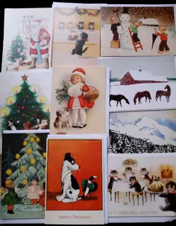 10 x Vintage Design Christmas Cards Random Pack #13