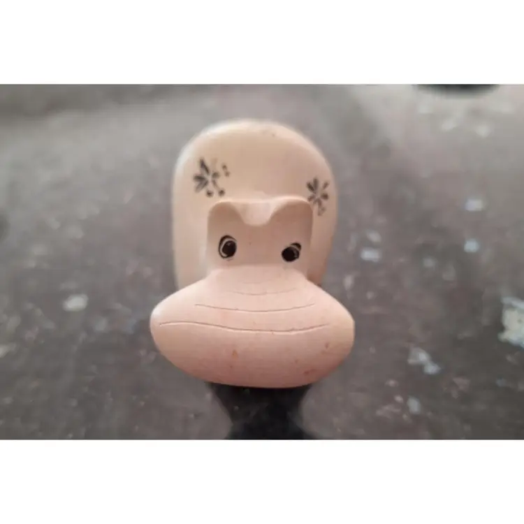 Soapstone Hand Carved And Painted Hippo Figurine