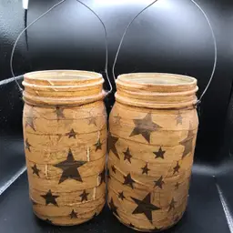 Star lanterns handmade jar primitive farmhouse