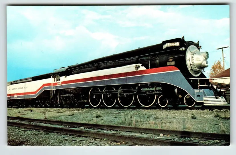 Railroad Postcard Train Locomotive American Freedom 4449 Railway Unposted Chrome
