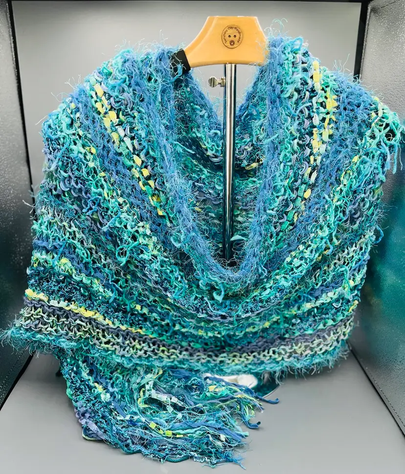 Made By Me Hand Knit Wrap Scarf/Shawl