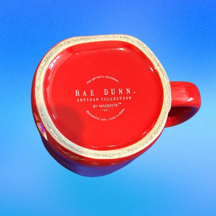 Rae Dunn Naughty & Nice Mug Red