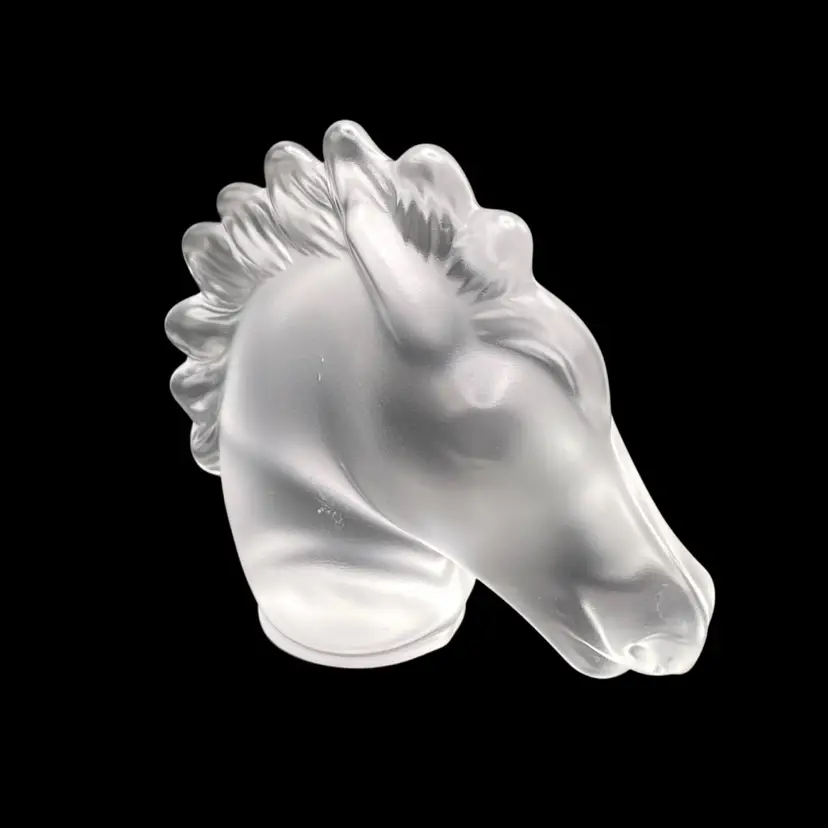 Cristal de Sevres Frosted Lead Crystal Horse 3"x1"x2.5" Figurine Paperweight