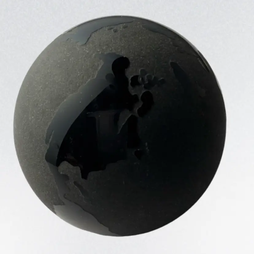 #14 Silvestri Black On Black Matte / Glossy Globe 2.75” X 2.75”