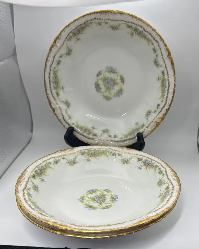 Haviland Limoges bowl Schleiger 341 pattern 7.5” diameter Set of 3