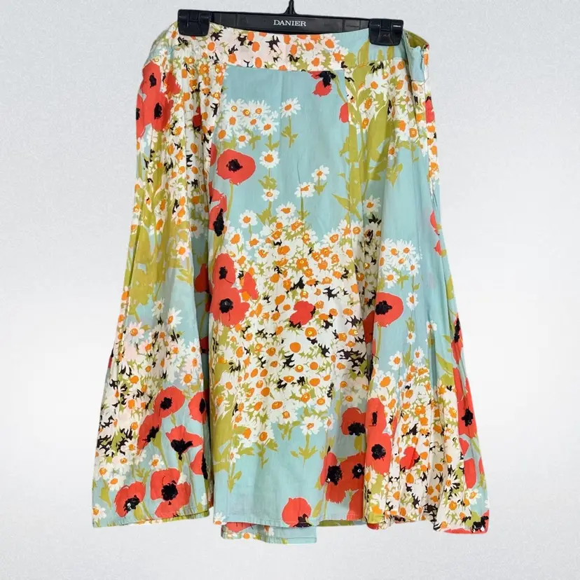 A-Line Floral Lined Skirt Sequin Detail Sz 16