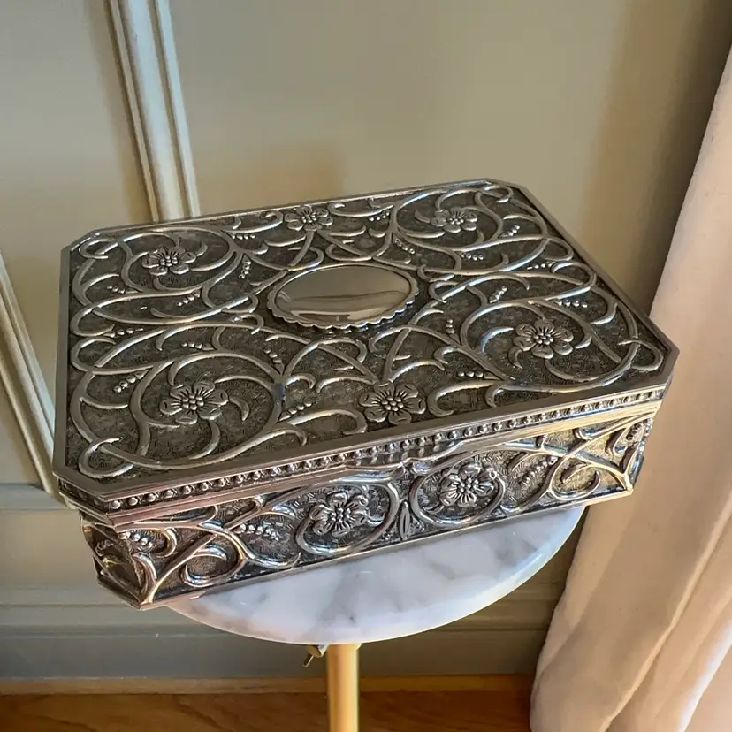 Godinger Ornate Silverplate Jewelry Box