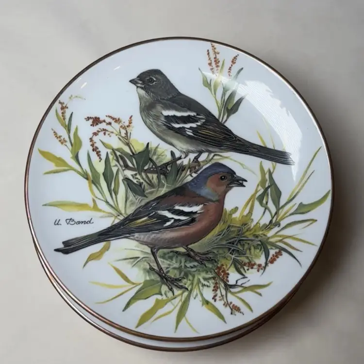 Set Of 8 1986 World Wildlife Bird Plates Ursula Band  Songbirds - ALL DIFFERENT