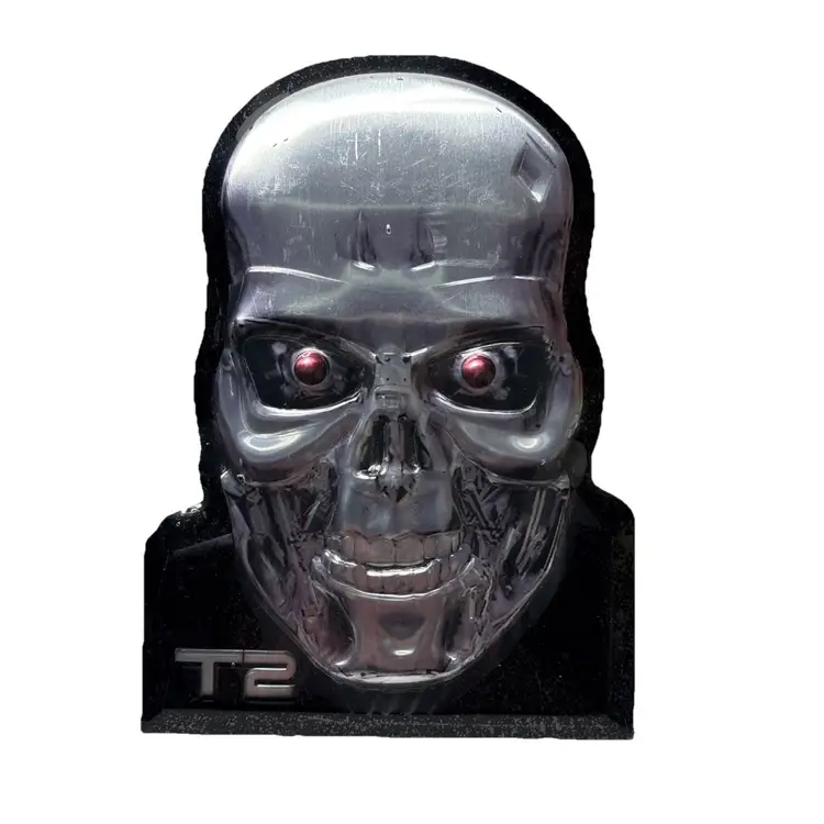 T2 Terminator 2 Metal Sign Tin Man Cave Wall Decor T-800 Cyborg Collectible Display