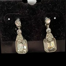 Cubic Zirconia Drop Earrings Antique Style