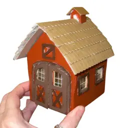 Vintage Handmade Wooden Barn Made For Model Trains 5” x 5”