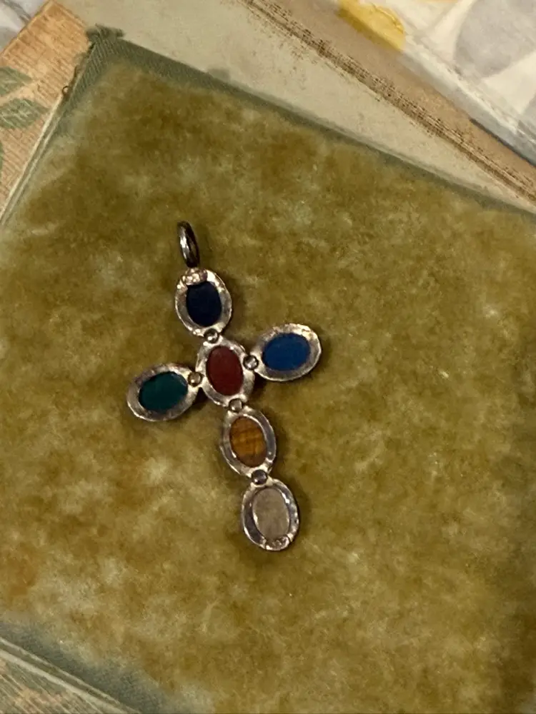 Sterling Silver Scarab Cross Pendent