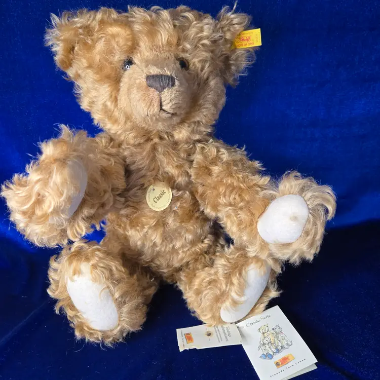 233  Steiff Bear VTG Cinnamon Mohair Growler Fully Jointed All Tags And Gold Button