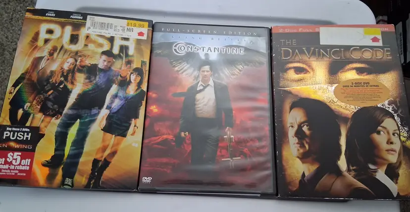 DVD Movie Bundle: Push, Constantine, The Da Vinci Code