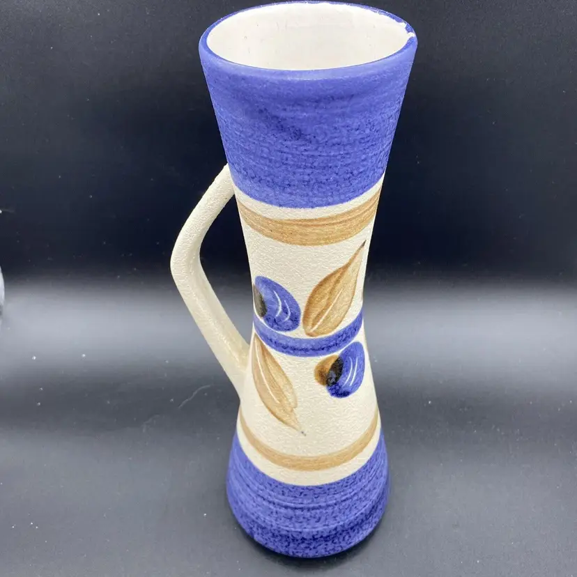 #2206 W. Germany Tall Vase with Handle Art Pottery 69 30 Vintage MCM