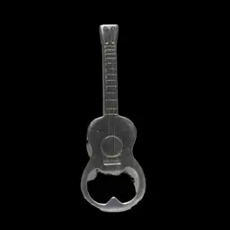 Vintage Novelty Bottle Opener Guitar Design Silver Color