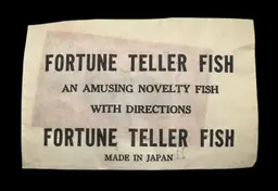 Vintage 1950s Fortune Teller Fish An Amusing Novelty with Directions Sealed NOS