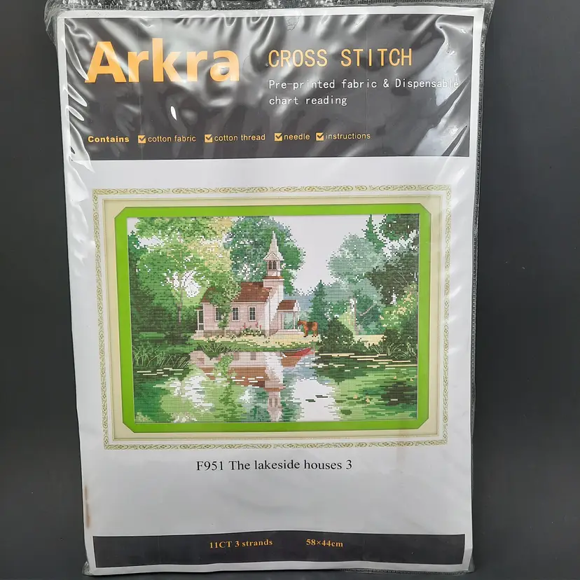 The Lakeside Houses 3 Arkra Cross Stitch Kit