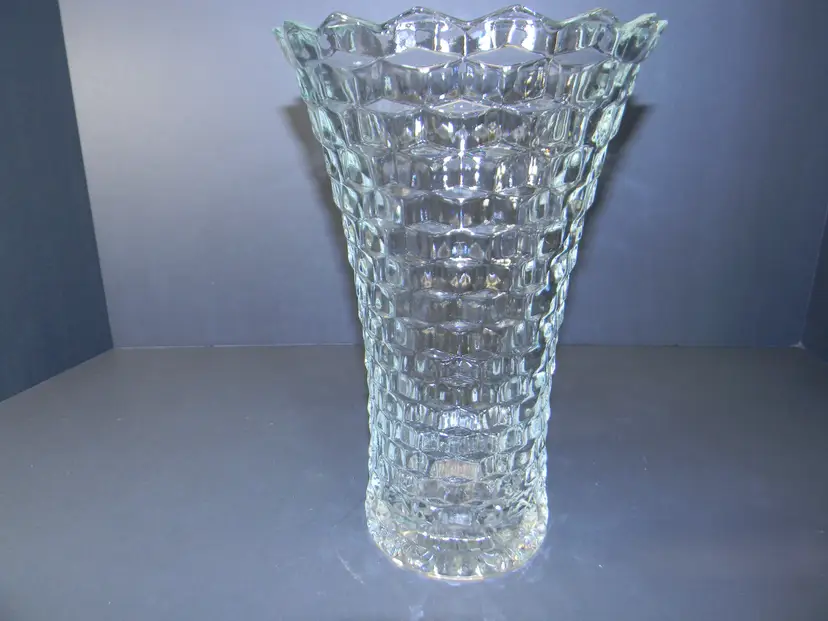 Fostoria American /Indiana Glass Whitehall Style Clear Glass Flared Vase