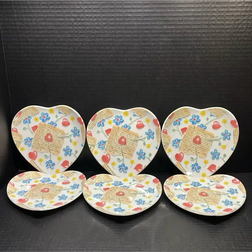 Set Of 6 Williams~Sonoma Love Letters Dessert Or Appetizer Plates