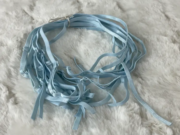 00452 - 12 piece Light Blue Bra Straps Replacement Adjustable Elastic Straps NEW 1/4"